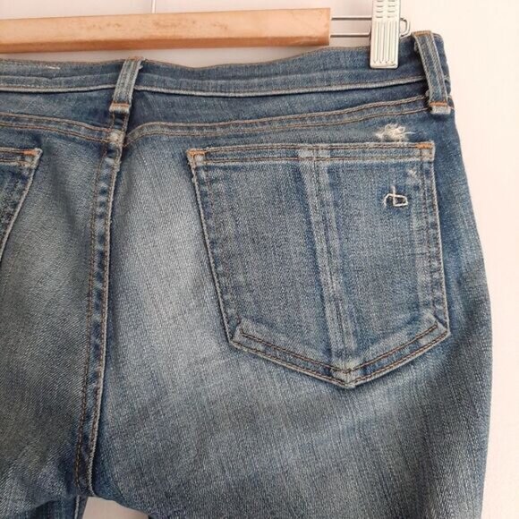RAG & BONE \ Mid-Rise Skinny Destroyed Blue Jeans Sz 26 - Picture 12 of 16
